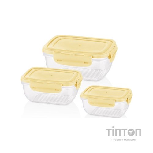 Харчовий контейнер Bager Cook&Lock 3 шт 0.8, 1.4, 2.3 л (BG-526)