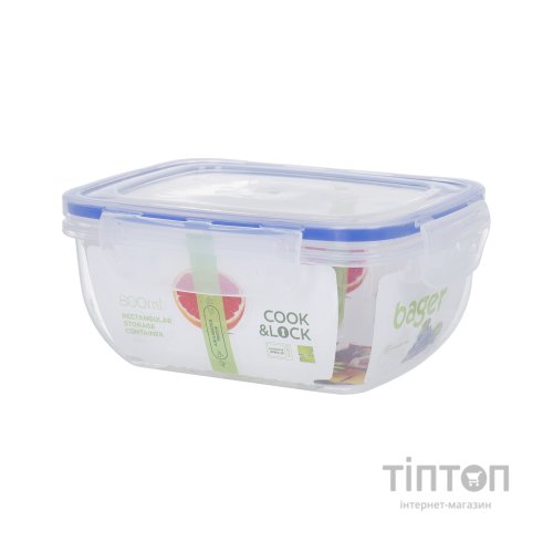 Харчовий контейнер Bager CookLock Straight Clear 0.8л (BG-501)