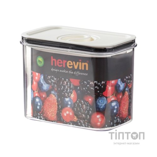 Харчовий контейнер Herevin Canister-Vacuum Lid-White-Black вакумна кришка 1.2 л (161179-000)