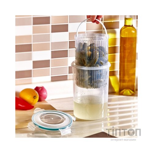 Харчовий контейнер Irak Plastik Fresh круглий 1,5 л з друшляком прозорий (5376)