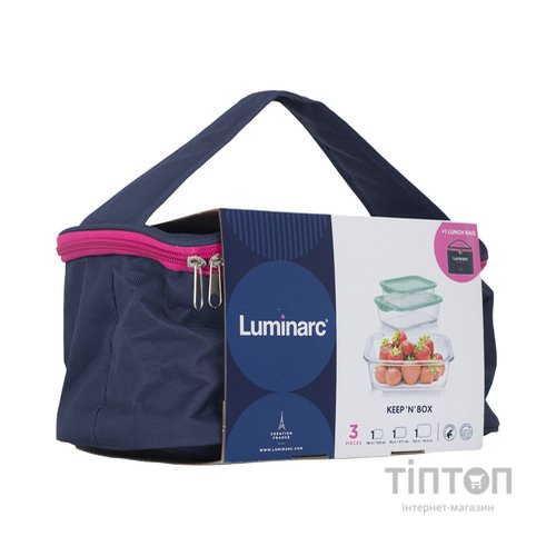 Харчовий контейнер Luminarc Keep'n Box Lagoon набор 3шт прямоуг. 380мл/820мл/1220мл + су (P6634)