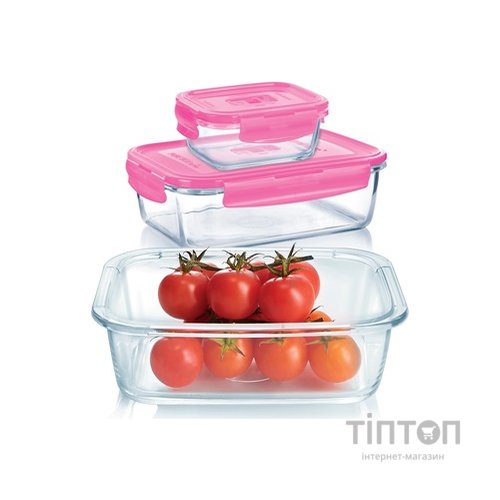 Харчовий контейнер Luminarc Pure Box Active набор 3шт прямоуг. 380мл/820мл/1220мл + сумк (P9972)