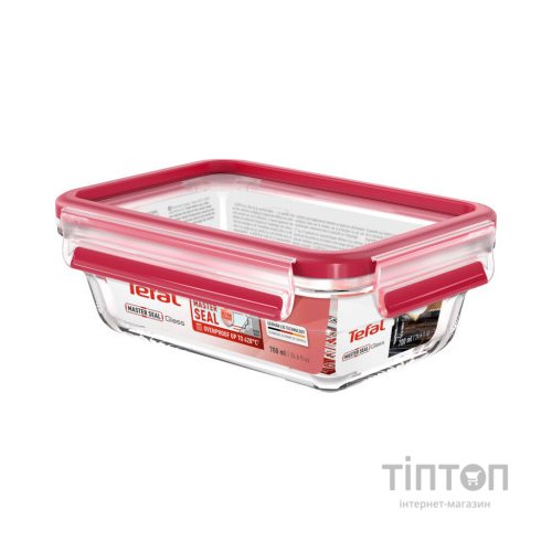 Харчовий контейнер Tefal Masterseal Glass7 Red 0.7 л (N1040610)