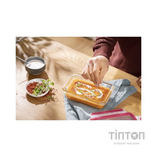 Харчовий контейнер Tefal Masterseal Glass7 Red 0.7 л (N1040610)