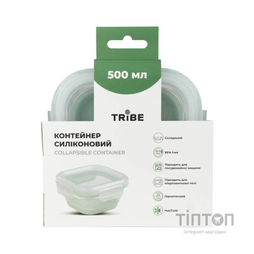 Харчовий контейнер Tribe Collapsible Container 500 мл силіконовий mint (T-FF-0027-mint)