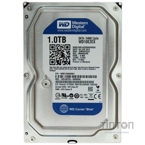 HDD SATA 1.0 TB WD Blue 7200rpm 64MB (WD10EZEX) гар. 12 міс.