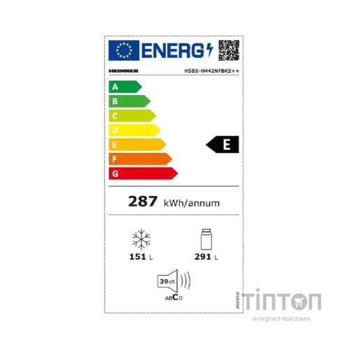 Холодильник HEINNER HSBS-H442NFBKE++