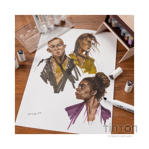 Художній маркер Arrtx Спиртові Alp ASM-02-SK02 12 кольорів, відтінки шкіри шкіри (LC302604)