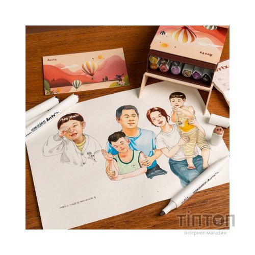 Художній маркер Arrtx Спиртові Alp ASM-02-SK02 12 кольорів, відтінки шкіри шкіри (LC302604)