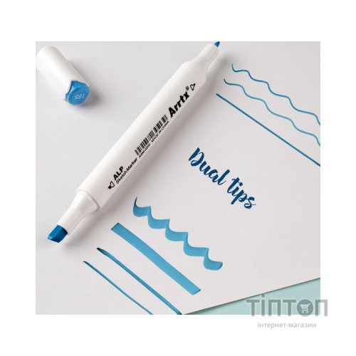 Художній маркер Arrtx Спиртові Alp ASM-02BU 24 кольори Сині відтінки (LC302215)