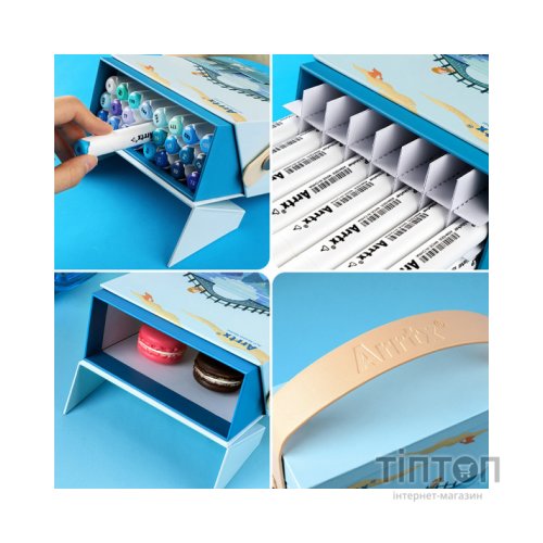 Художній маркер Arrtx Спиртові Alp ASM-02BU 24 кольори Сині відтінки (LC302215)