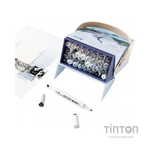 Художній маркер Arrtx Спиртові Alp ASM-02GY 32 кольори Сірі відтінки (LC302277)