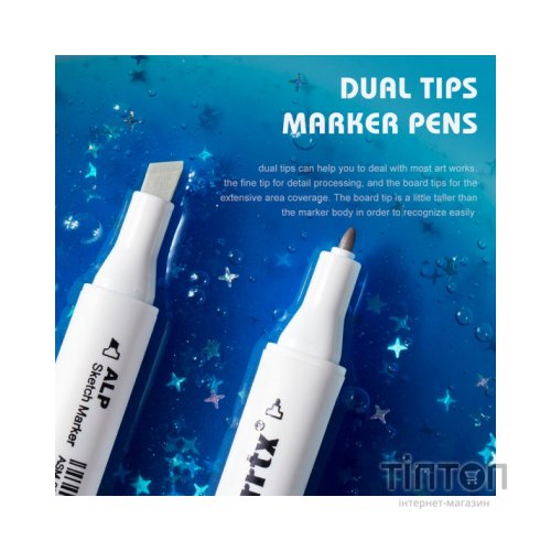 Художній маркер Arrtx Спиртові Alp ASM-02GY 32 кольори Сірі відтінки (LC302277)