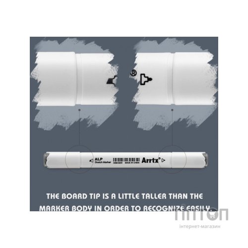 Художній маркер Arrtx Спиртові Alp ASM-02GY 32 кольори Сірі відтінки (LC302277)