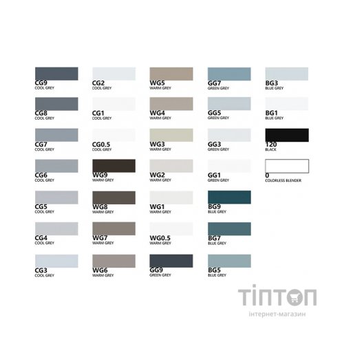 Художній маркер Arrtx Спиртові Alp ASM-02GY 32 кольори Сірі відтінки (LC302277)