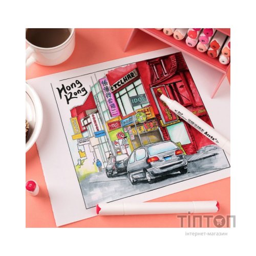 Художній маркер Arrtx Спиртові Alp ASM-02RD 24 кольори Червоні відтінки (LC302253)