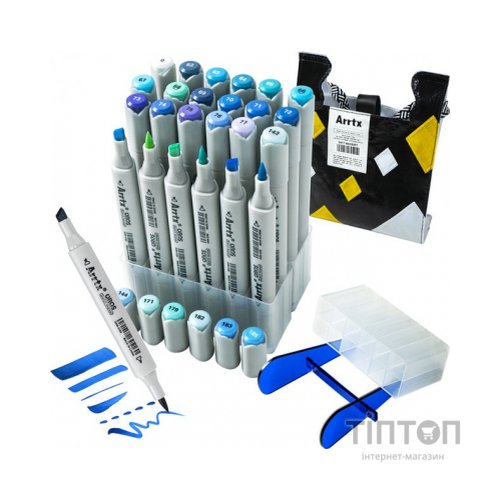 Художній маркер Arrtx Спиртові Oros ASM-03BU 24 кольори, сині відтінки (LC302529)