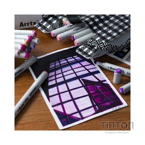 Художній маркер Arrtx Спиртові Oros ASM-03PL 24 кольори, фіолетові відтінки (LC302505)