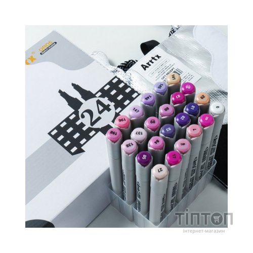 Художній маркер Arrtx Спиртові Oros ASM-03PL 24 кольори, фіолетові відтінки (LC302505)