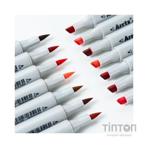 Художній маркер Arrtx Спиртові Oros ASM-03RD 24 кольори, червоні відтінки (LC302536)