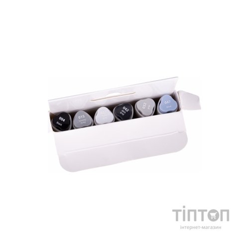 Художній маркер Santi набір двосторонніх sketch Gray tones 6 шт (390544)