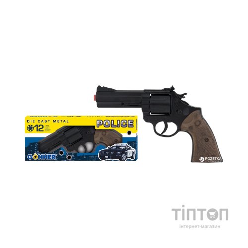 Іграшкова зброя Gonher Револьвер 12-зарядний чорний, в коробці (127/6)