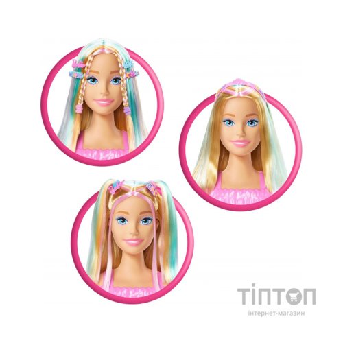 Ігровий набір Barbie Лялька-манекен для зачісок "Кольорове перевтілення" Barbie з аксесуарами (JFG81)