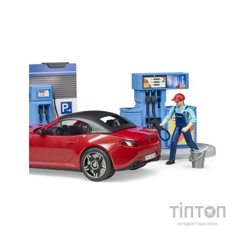 Ігровий набір Bruder АЗС з автомийкою, автомобілем та фігурками (62111)