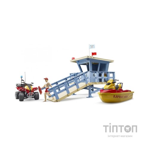 Ігровий набір Bruder Рятувальна водна станція з квадроциклом та скутером (62780)