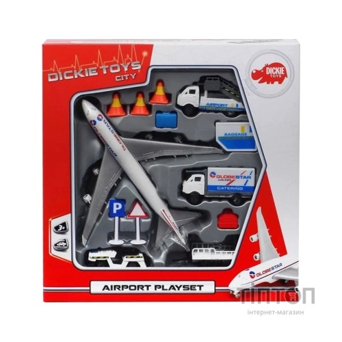 Ігровий набір Dickie Toys Аеропорт, 3 машинки,1 літак, 13 аксесуарів (3743001)