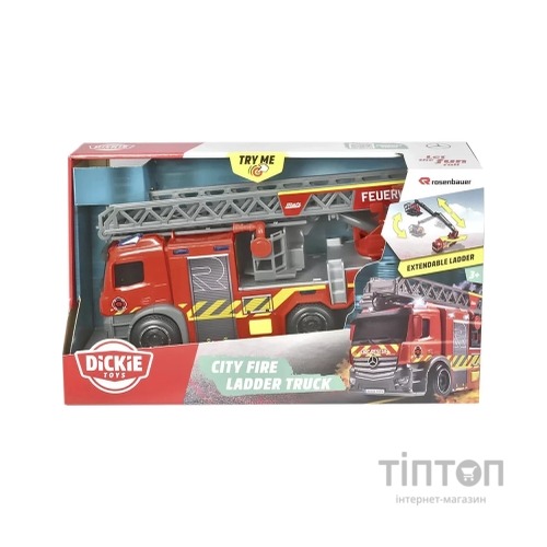 Ігровий набір Dickie Toys Пожежна машина Мерседес з телескопічною драбиною, зі звук. та світл. ефектами 23 см (3714023)