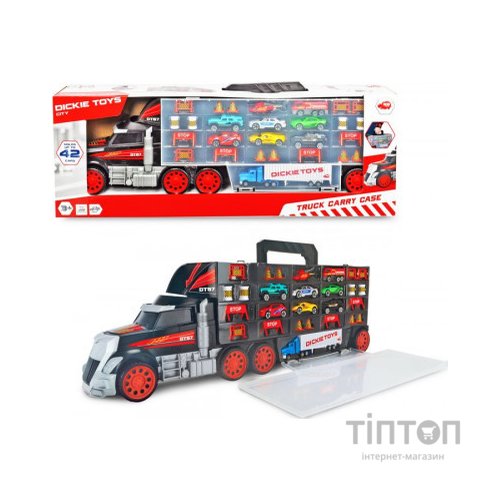 Ігровий набір Dickie Toys Трейлер перевізник авто, вантажівка з ручкою (3749023)