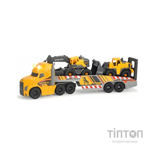 Ігровий набір Dickie Toys Вантажівка Мак з причепом, екскаватором і навантажувачем Вол (3729012)