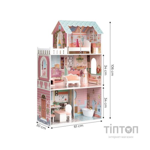 Ігровий набір Ecotoys Ляльковий будинок BIG Fresh Pink (D8112)
