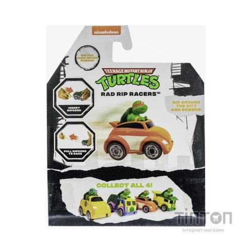 Ігровий набір Funrise TMNT Черепашки-ніндзя класичні Гонщик з лаунчером Мікеланджело (71018)