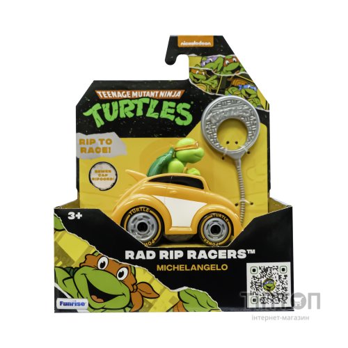 Ігровий набір Funrise TMNT Черепашки-ніндзя класичні Гонщик з лаунчером Мікеланджело (71018)