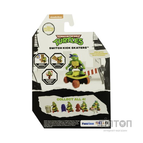 Ігровий набір Funrise TMNT Черепашки-ніндзя класичні Скейтбордист з лаунчером Леонардо (71040)