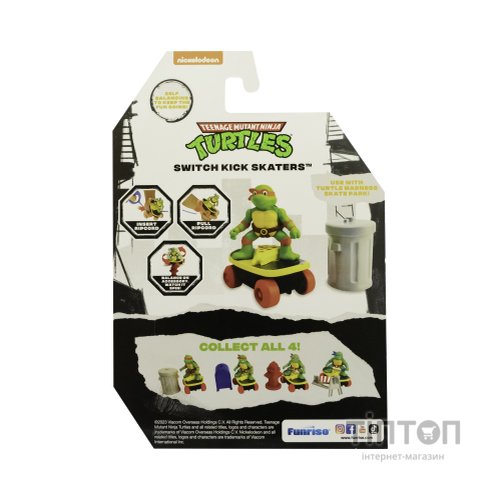 Ігровий набір Funrise TMNT Черепашки-ніндзя класичні Скейтбордист з лаунчером Мікеланджело (71041)