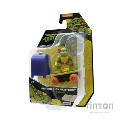 Ігровий набір Funrise TMNT Черепашки-ніндзя класичні Скейтбордист з лаунчером Рафаель (71043)