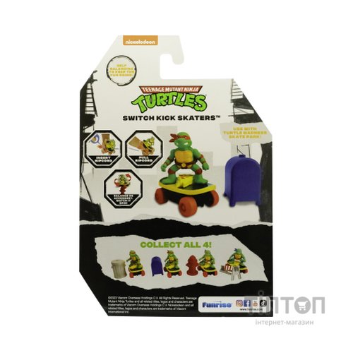 Ігровий набір Funrise TMNT Черепашки-ніндзя класичні Скейтбордист з лаунчером Рафаель (71043)
