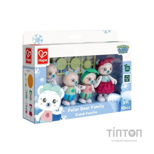 Ігровий набір Hape дерев'яний Сім'я білих ведмедиків (E3529)