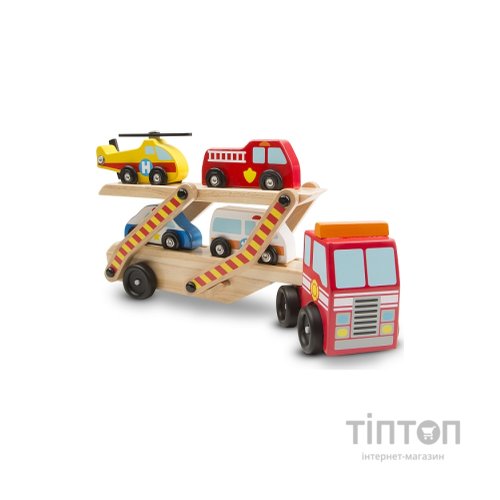 Ігровий набір Melissa&Doug Дерев'яний аварійний перевізник-трейлер (MD14610)