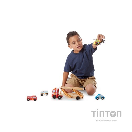 Ігровий набір Melissa&Doug Дерев'яний аварійний перевізник-трейлер (MD14610)