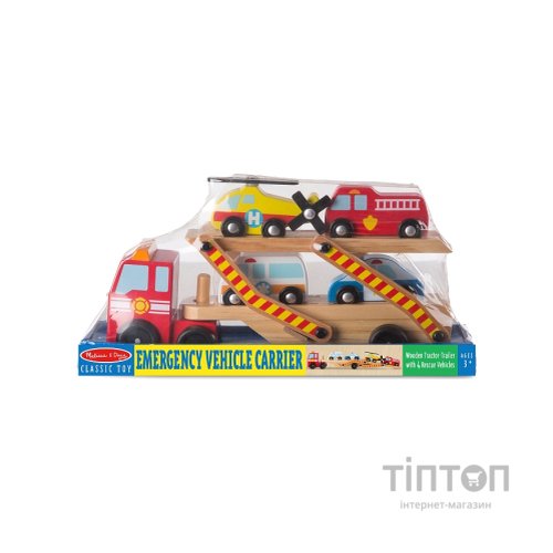 Ігровий набір Melissa&Doug Дерев'яний аварійний перевізник-трейлер (MD14610)