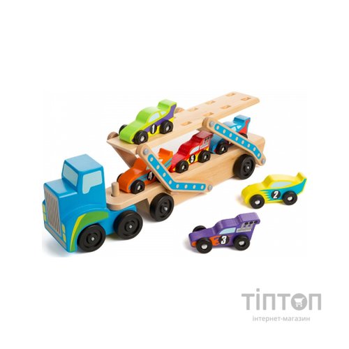 Ігровий набір Melissa&Doug дерев'яний мегатягач автомобілів (MD12759)