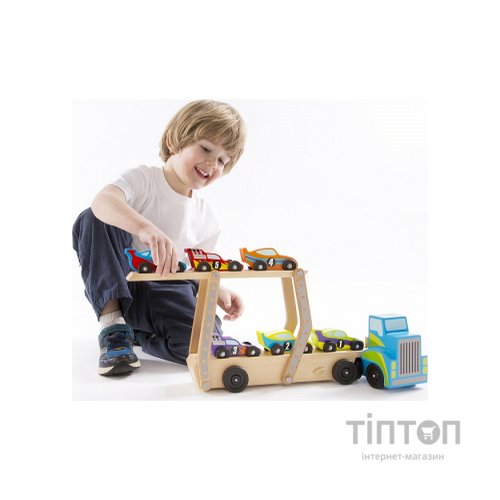 Ігровий набір Melissa&Doug дерев'яний мегатягач автомобілів (MD12759)