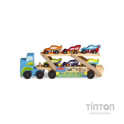Ігровий набір Melissa&Doug дерев'яний мегатягач автомобілів (MD12759)