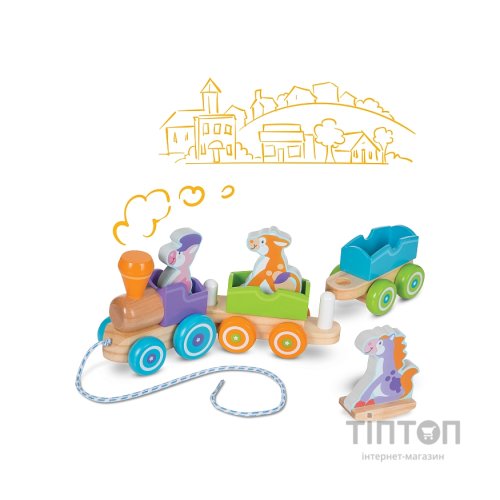 Ігровий набір Melissa&Doug дерев'яний потяг з тваринами (MD14608)