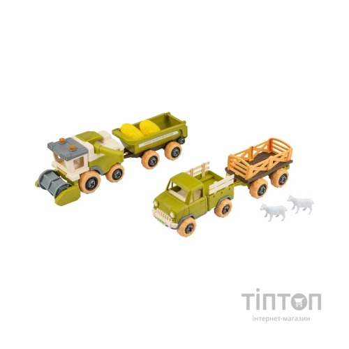 Ігровий набір Otamanko Веселий хутір (комбайн із причепом, вантажівка з причепом і вівці) (8833)