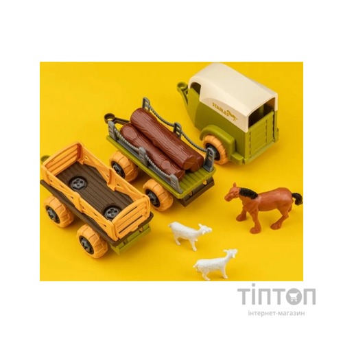 Ігровий набір Otamanko Веселий хутір (трактор із двома причепами, кінь і вівці) (8831)